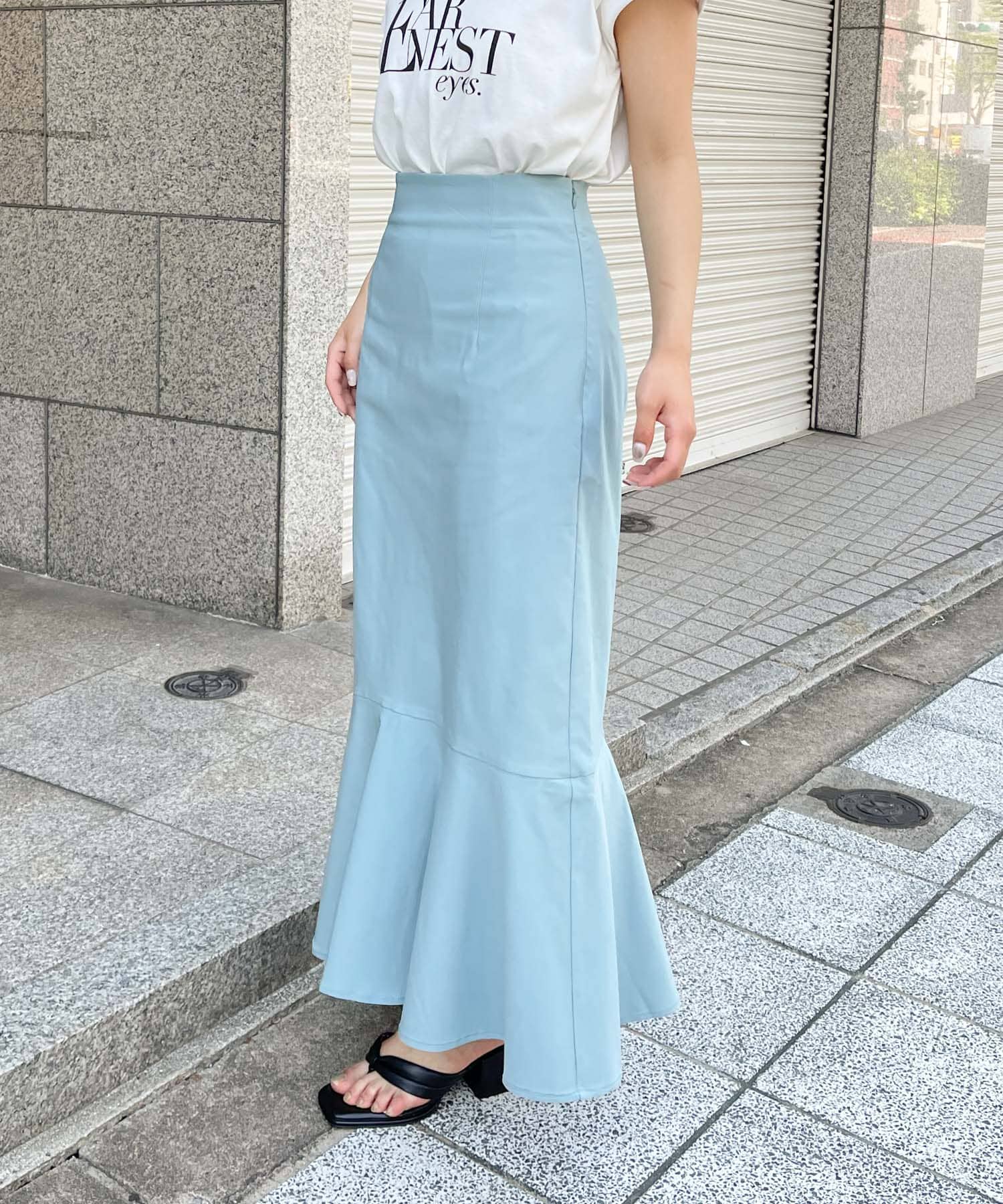 high-waist mermaid rib skirt 新品 M