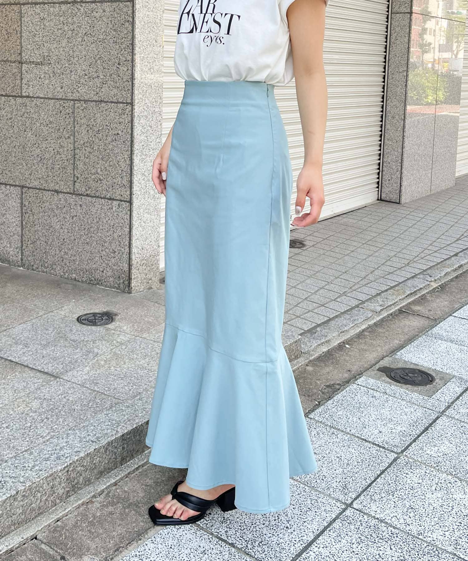 驚きの価格 high-waist mermaid rib skirt 新品 M - スカート