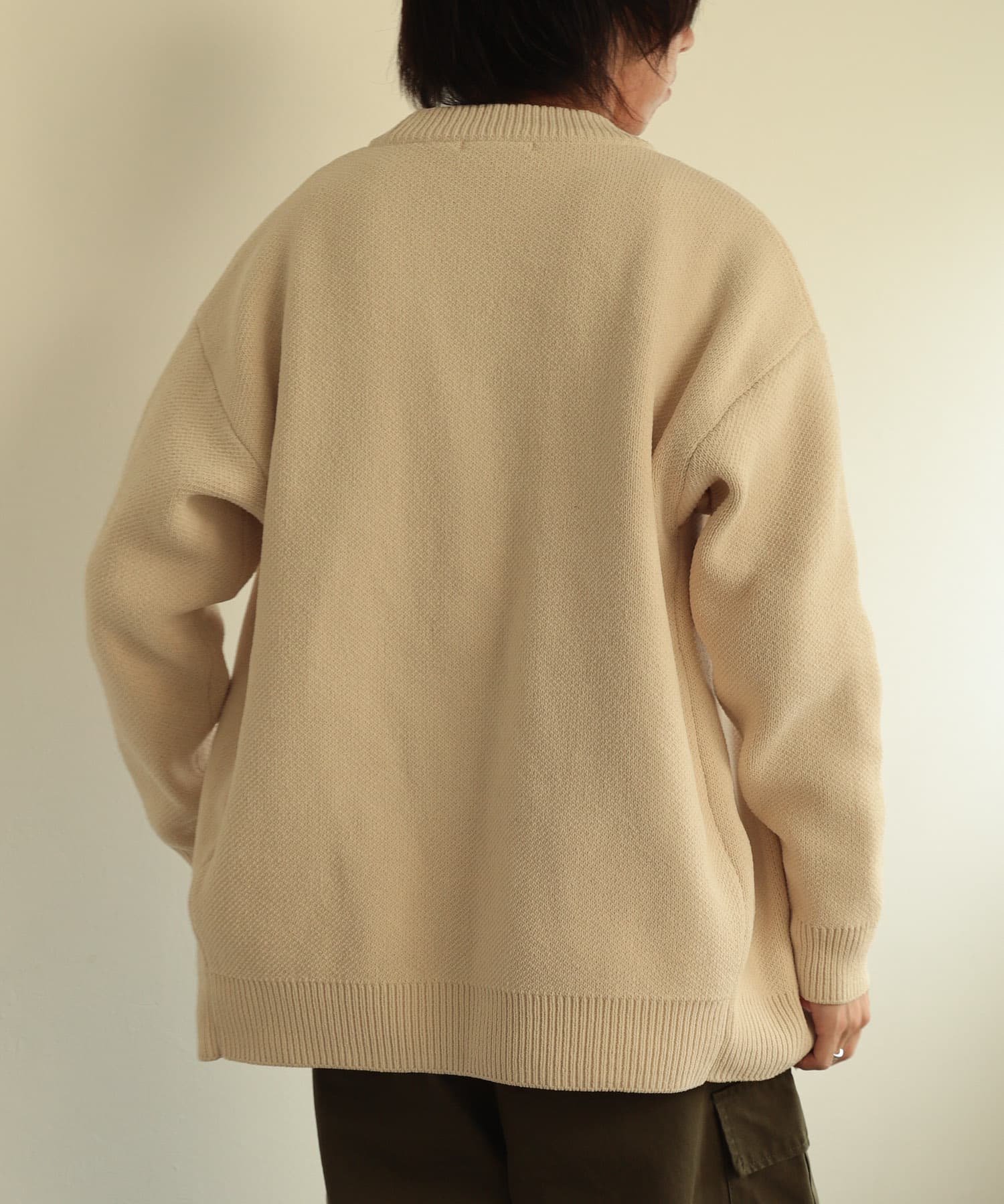 stein OVERSIZED DOUBLE KNIT LS BROWN - トップス