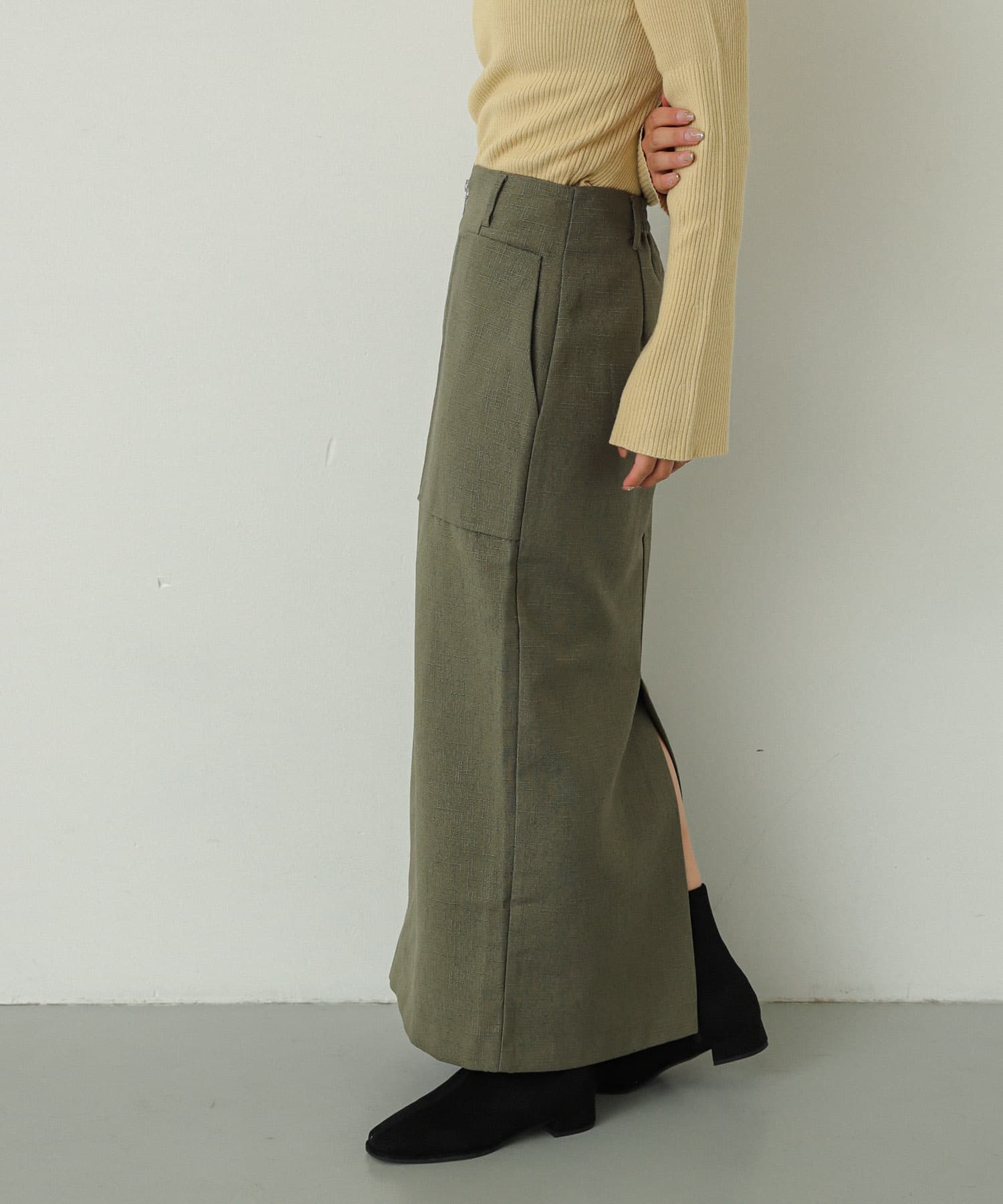 AA45-25S105 拉鍊口袋造型半身裙Out Pocket Zip Skirt