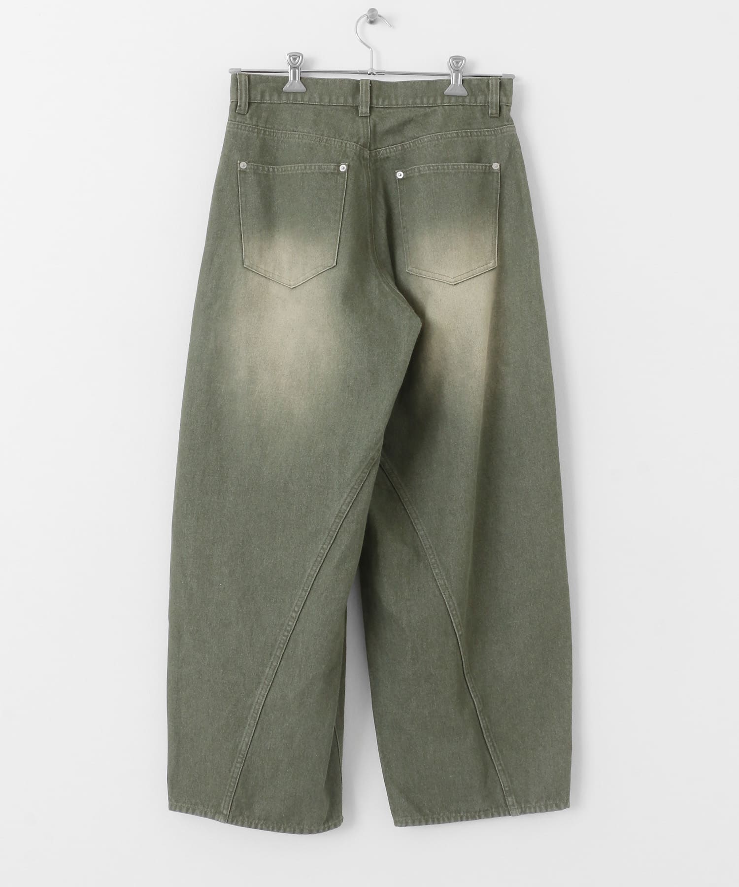 SENSE OF PLACE 台灣官方網站- 繭型線條丹寧寬褲Twisted Denim Pants