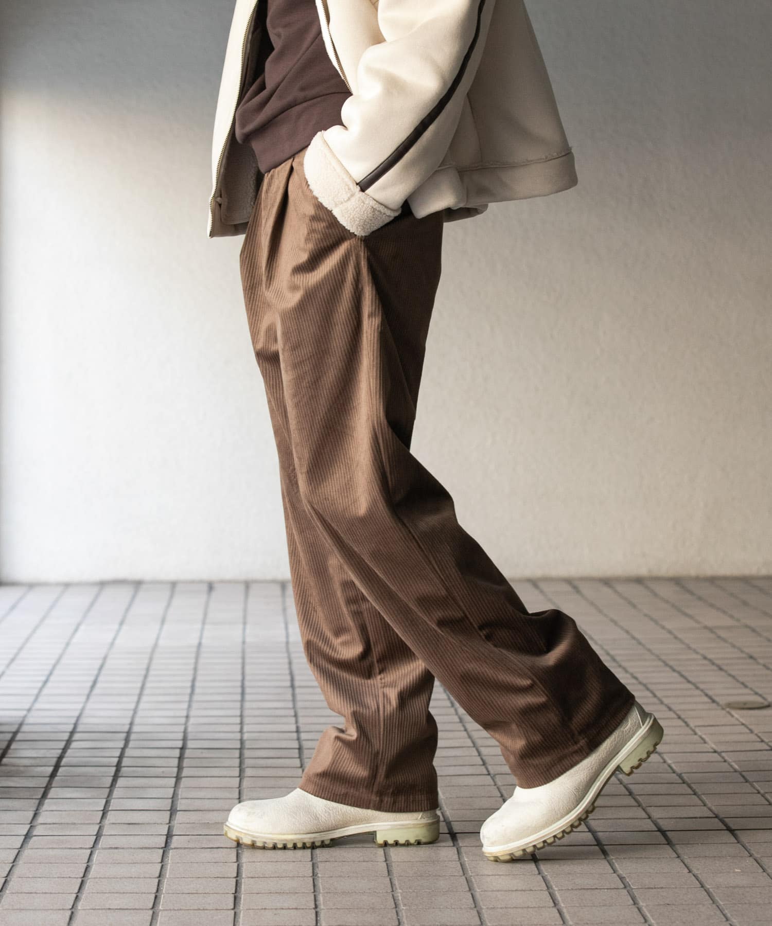 SENSE OF PLACE 台灣官方網站- 燈芯絨打褶寬褲Corduroy Pleated