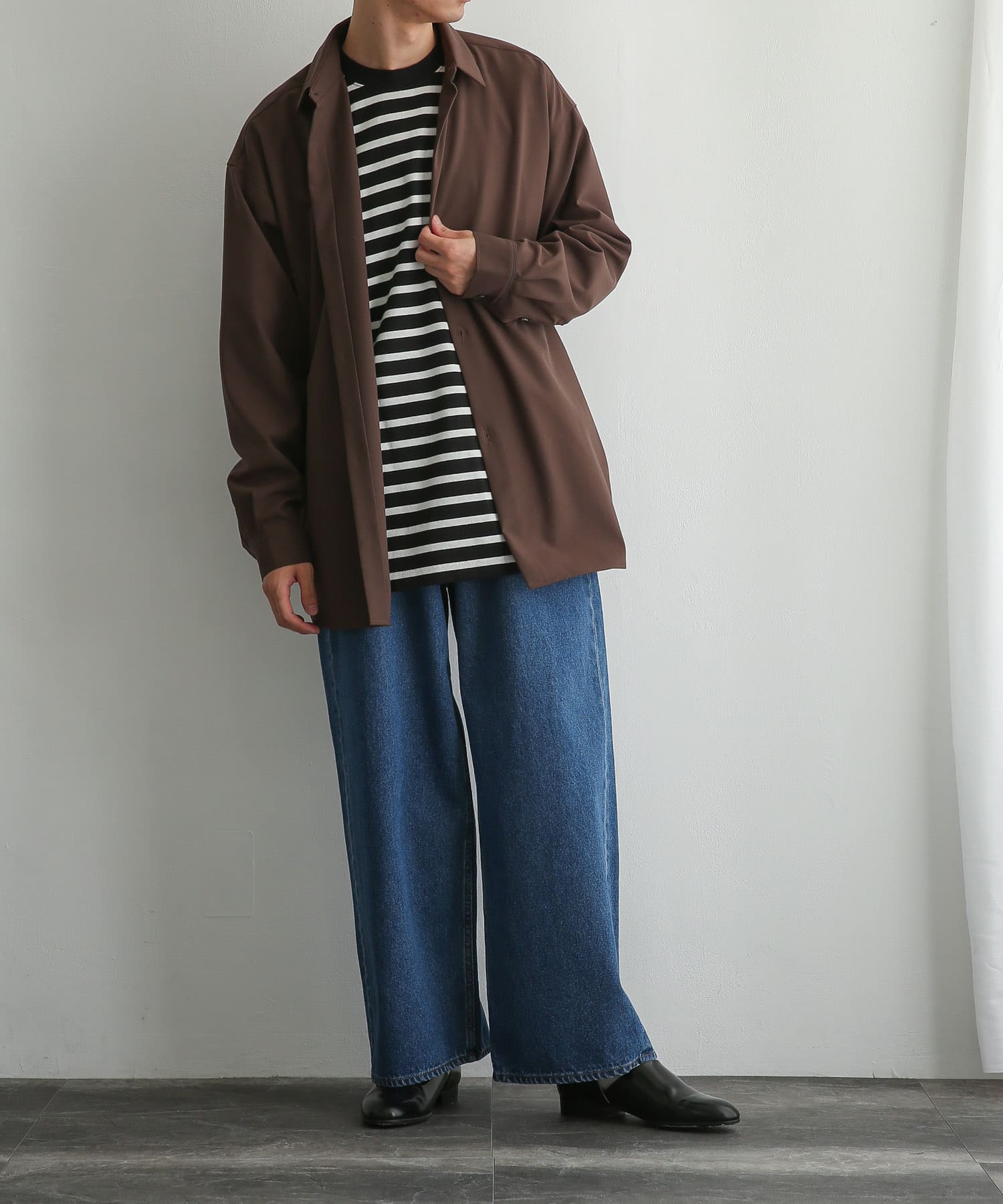 丹寧寬褲
