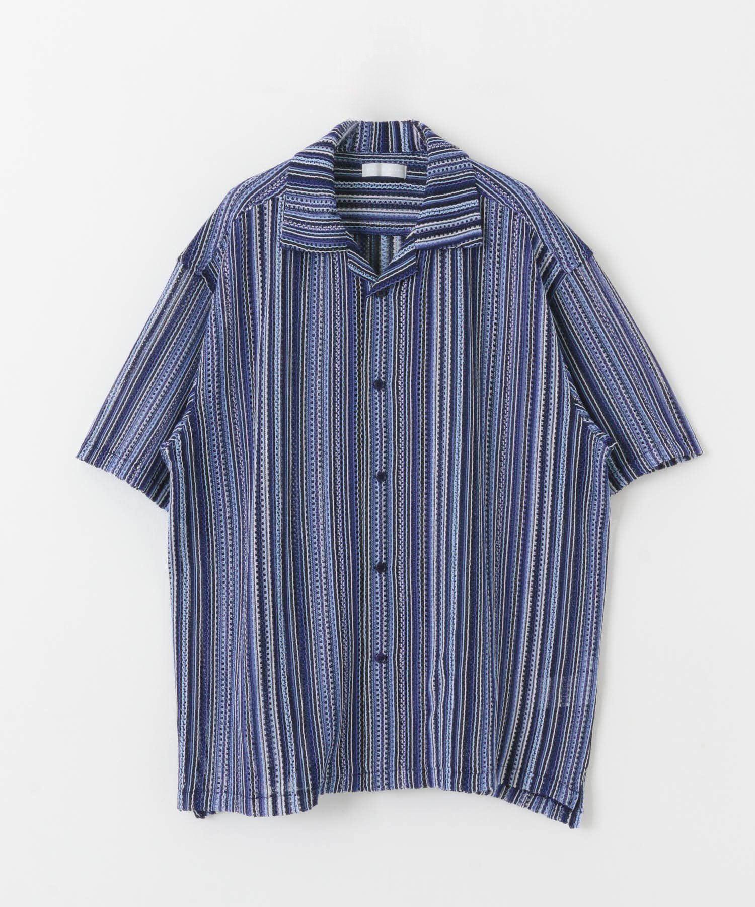 『UNISEX』蕾絲開領短袖襯衫