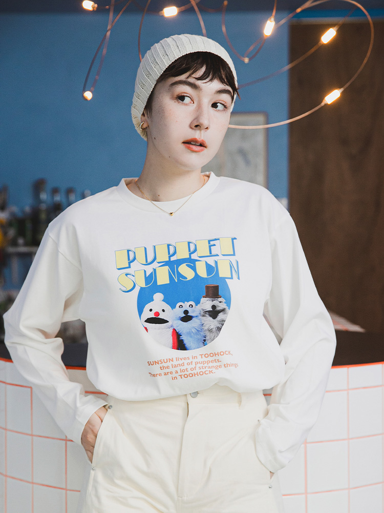 『UNISEX』『別注款』 SUNSUN 聯名印刷長袖T恤