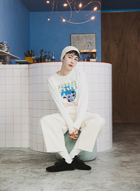 『UNISEX』『別注款』 SUNSUN 聯名印刷長袖T恤