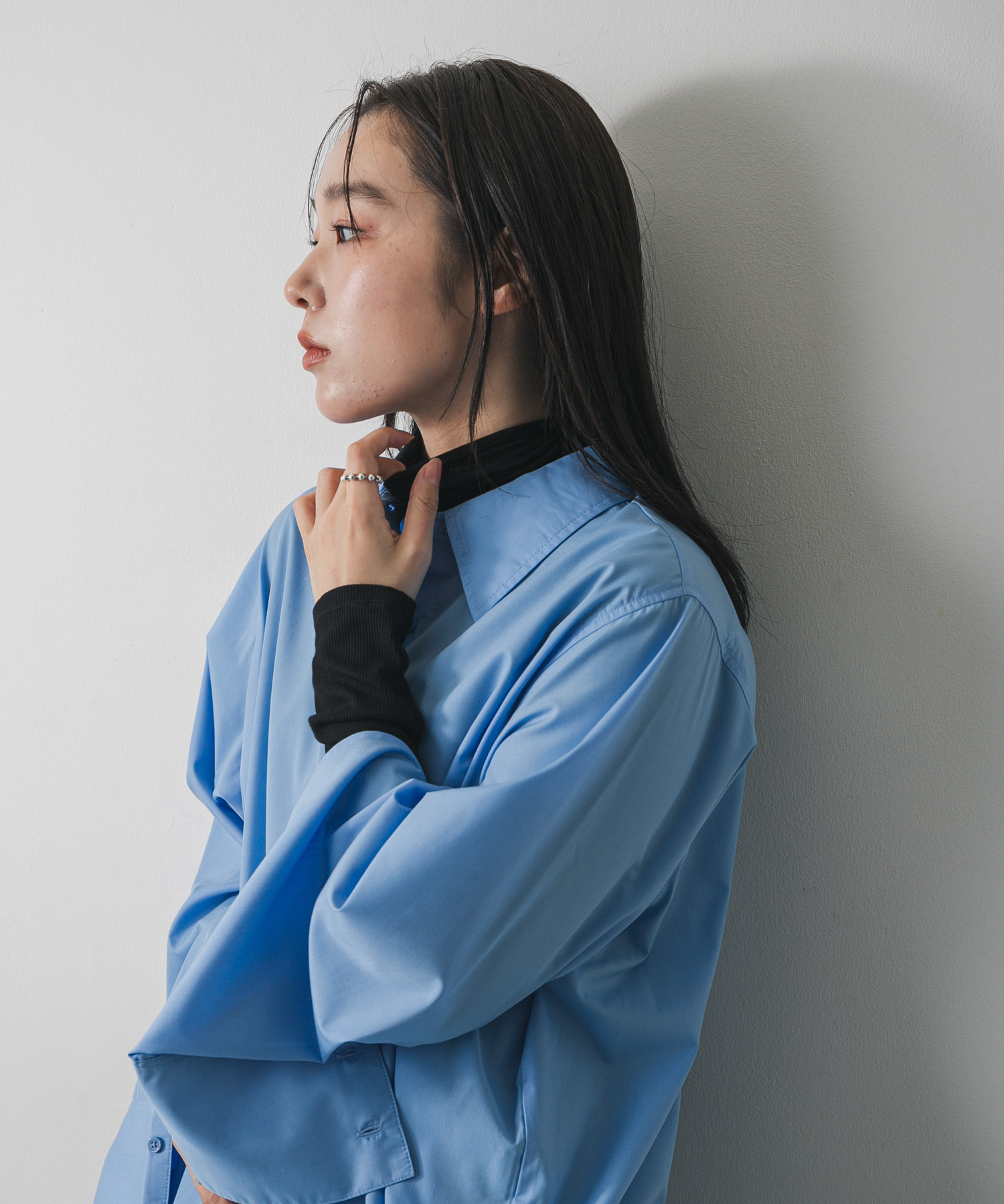 『防起毛球』<br>捲邊高領上衣