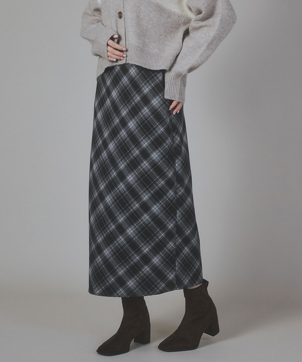 格紋長裙