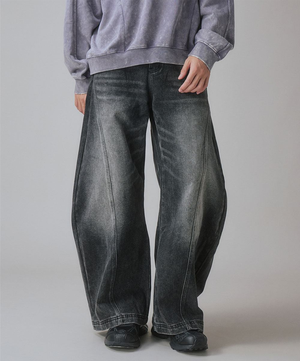 弧線仿舊彎刀褲